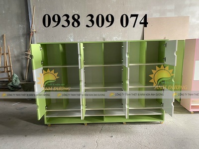 Tủ đựng cặp dép mầm non, tủ đựng đồ dùng cá nhân trẻ em 2