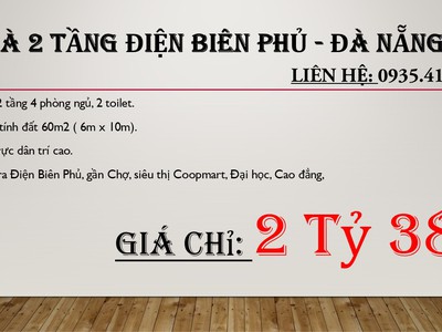 Nhà 2 tầng siêu đẹp điện biên phủ chỉ 2 tỷ 38 0