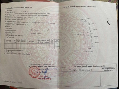 Bán lô đất giá rẻ thuộc LK53 KĐT Vạn Phúc, TP Hải Dương, 80.5m2, mt 4.54m, hướng nam, vị trí đẹp 3