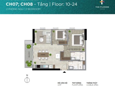 Chào bán căn hộ 2 phòng ngủ filmore đà nẵng tầng 19  mã căn ch19.07 4