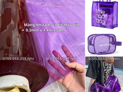 Màng Nhựa Pvc Dẻo Hologram Ánh Kim 7 Màu Altek may túi quà tặng, balo, bóp viết giá rẻ 6