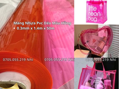 Màng Nhựa Pvc Dẻo Hologram Ánh Kim 7 Màu Altek may túi quà tặng, balo, bóp viết giá rẻ 5