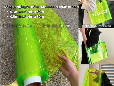 Màng Nhựa Pvc Dẻo Hologram Ánh Kim 7 Màu Altek may túi quà tặng, balo, bóp viết giá rẻ 8