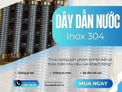 Dây Cấp Nước Nóng Lạnh Inox 304 - Dandat.Flex 16