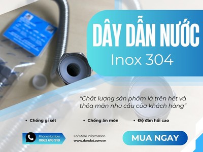 Dây Cấp Nước Nóng Lạnh Inox 304 - Dandat.Flex 14