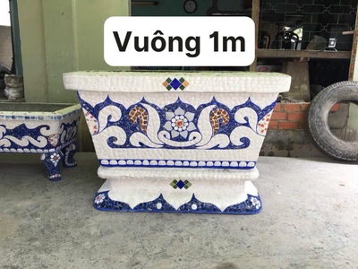 Cơ sở chậu hoa Thế Sơn - chậu hoa dán sành sứ - chậu khảm sành - cẩn miễng 7