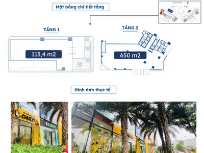 Bán shophouse Lô C6 - 01,02 nhà trẻ 2 tầng 765m2 tại Vinhomes D Capitale, hàng hot chính chủ 0