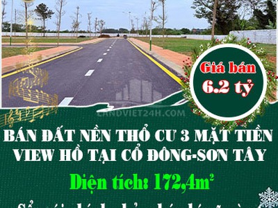Bán đất nền thổ cư 3 mặt tiền view hồ tại cổ đông-sơn tây 0