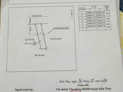 Bán lô đất mặt đường 405 gần ngã 4 giao với đường Trần Phúc Huy tại Hữu Bằng, Kiến Thuỵ 2