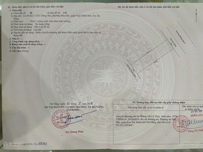 Tôi cần bán lô đất 100m  đông hải 8, phường hoà hải, ngũ hành sơn đà nẵng giá 3,3 tỷ. 0