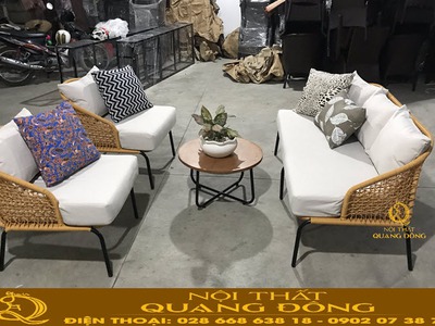 Sofa giả mây dành cho phòng khách gia đình, căn hộ 5