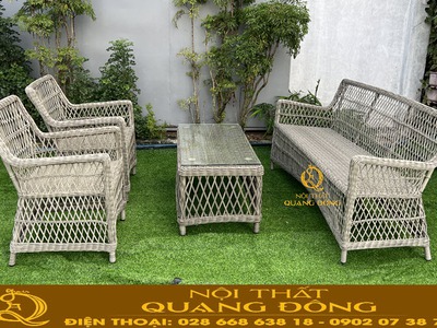 Sofa giả mây dành cho phòng khách gia đình, căn hộ 3