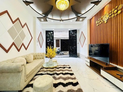 Nhà đẹp hxh - 3 tầng btct - 4pn - vuông đét -  full nội thất cao cấp - chỉ 5.xtỉ - gò vấp 1