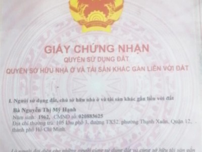 Bán nền nhà mặt phố thạnh xuân 62, q.12, hcm - 76m2, 2.,1 tỷ - 3