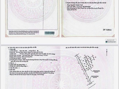 Bán đất vạn phúc, thanh trì, hà nội, diện tích 40m2, mt 5m, giá rẻ 2,x tỷ. 0