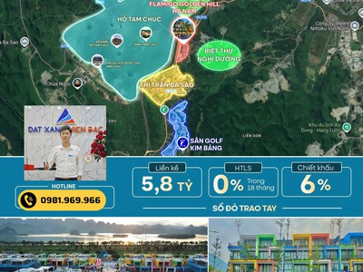 Chỉ 5,8tỷ sở hữu villashop flamingo golden hill hà nam, mặt ql21a   đường bộ song hành 6 làn xe, 0