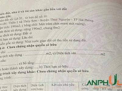 Cần bán lô biệt thự ngay khu phân lô Đống Quán, Thủy Sơn, Thủy Nguyên, Hải Phòng 1