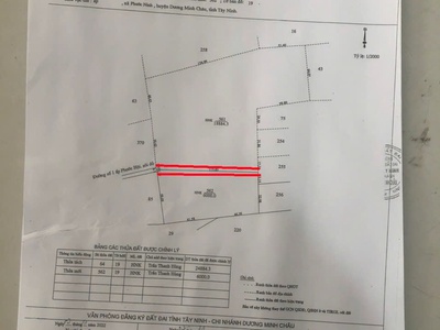Chính chủ cần bán lô đất hnk  lên được thổ cư  cách ubnd xã phước ninh, tây ninh 2 km, 1