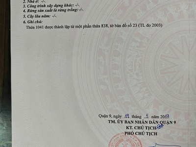 Chính chủ cần bán gấp lô đất cực đẹp 2 mặt tiền đc:phường trường thạnh, q9, hcm 3