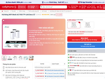 TL bộ Wifi Mesh Deco S7 1900 bản 3 Pack còn nguyên siu chưa qua sử dụng 2