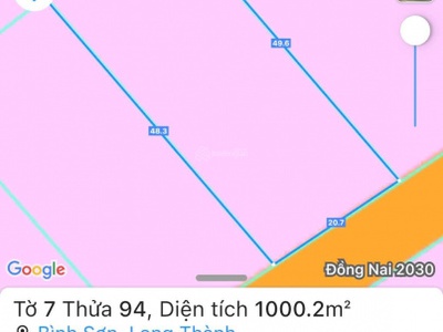 Bán đất xã bình sơn long thành 1000.2m2, giá 8,7 tỷ 2