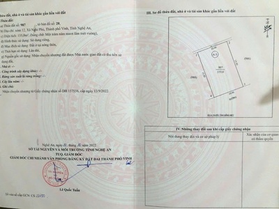 Bán lô đẹp 155m2 ngõ đường sư vạn hạnh, xóm 12 nghi phú, tp vinh 0