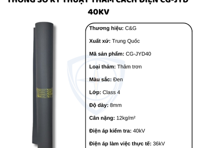 Thảm cách điện CG-JYD 40KV thảm trơn 0