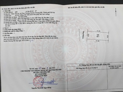 Cc gửi bán 44.7m trung tâm xã thuỵ hương giá chưa tới 2 tỷ đường ô tô chạy thông 2