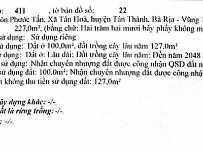 Chủ cần bán gấp đất bà rịa vũng tàu giá 50ty 0