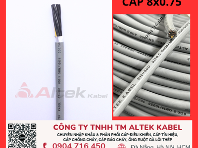 Cáp tín hiệu 8x0.75 shield Altek Kabel 0