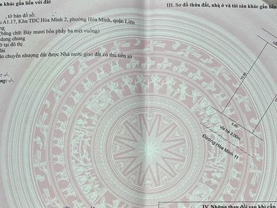 Bán đất đường hòa minh 11 - sát trần đình tri 0