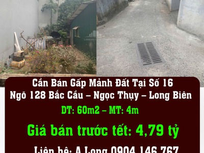 Cần bán gấp mảnh đất tại số 16 ngõ 128 bắc cầu   ngọc thụy   long biên 0