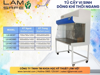 Tủ cấy vi sinh dòng khí thổi ngang - Lâm Việt SCI 2