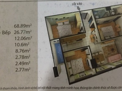 Cho thuê căn hộ chung cư 3pn giá 6 triệu, trống dọn ở ngay tại chung cư 35 hồ học lãm, bình tân 2