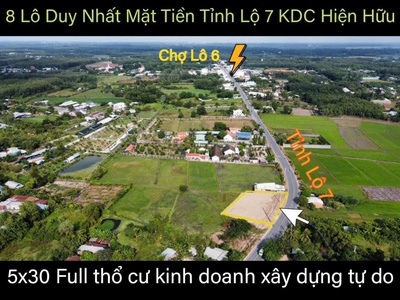 8 lô đất mặt tiền Tỉnh Lộ 7, xã An Nhơn Tây, huyện Củ Chi giá 2,35 tỷ / 1 lô 3