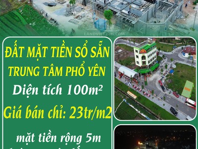 Bán đất mặt tiền sổ sẵn trung tâm phổ yên giá rẻ duy nhất 0