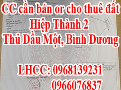 Chính chủ cần bán đất hoặc cho thuê đất tại hiệp thành 2, thủ dầu một, bình dương 0