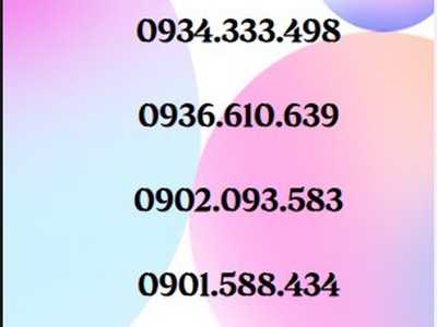 Sale sim số đẹp dễ nhớ - giá bình dân 0