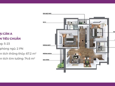 Căn hộ cao cấp 65m2 Mia Center Point giá chỉ 2 tỷ 6