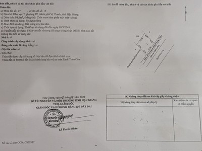 Cần bán đất nền tại tp vị thanh  có 410m2 thổ cư  giá 1,2 tỷ 1