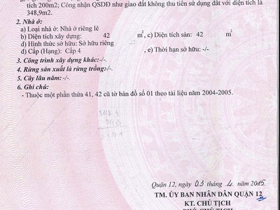 Chính chủ bán nhanh lô đất 2 mặt tiền, full thổ cư tại q.12 2