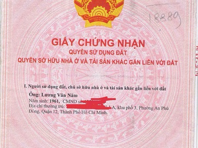 Chính chủ bán nhanh lô đất 2 mặt tiền, full thổ cư tại q.12 3