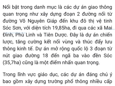 Cơ hội vàng- sở hữu ngay 95m đất mai đình, sóc sơn. full thổ cư. giá 28tr/m 2