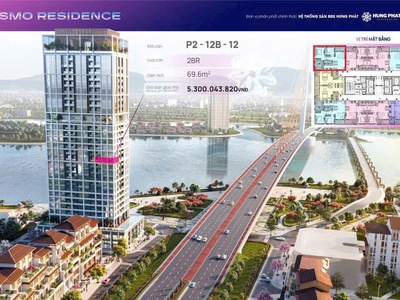 Căn góc 2PN Sun Cosmo giá gốc CĐT, chiết khấu 11, sẵn nguồn cho thuê lâu dài khi bàn giao 0