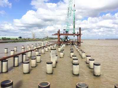 Ép cọc công trình cầu 0