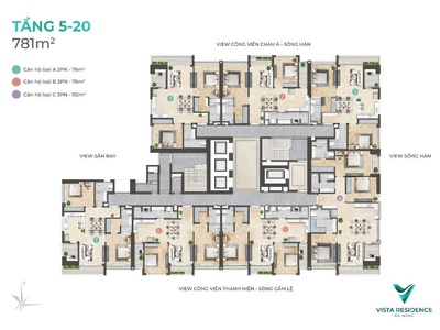 Bán căn hộ cao cấp Vista Residence, vị trí đắc địa trên tuyến đường huyết mạch Hải Châu - ĐN 1