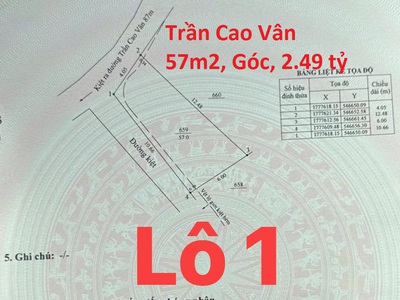 ♪ đất góc kiệt 2.5m cách trần cao vân 80m thông biển, 57m2, hơn 2 tỷ 0