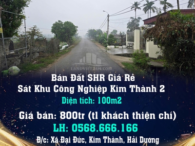 Chính chủ bán đất shr giá rẻ sát khu công nghiệp kim thành 2 0