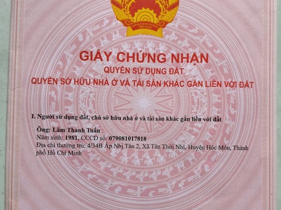 Đất đẹp - giá tốt - vị trí đắc địa tại xã tân phú trung, huyện củ chi, tphcm 1