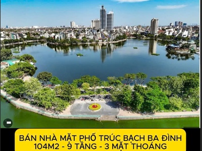 Bán tòa CHDV cao cấp mặt phố Trúc Bạch   Ba Đình   VIEW HỒ,   9 TẦNG   DT 120TR/tháng 0